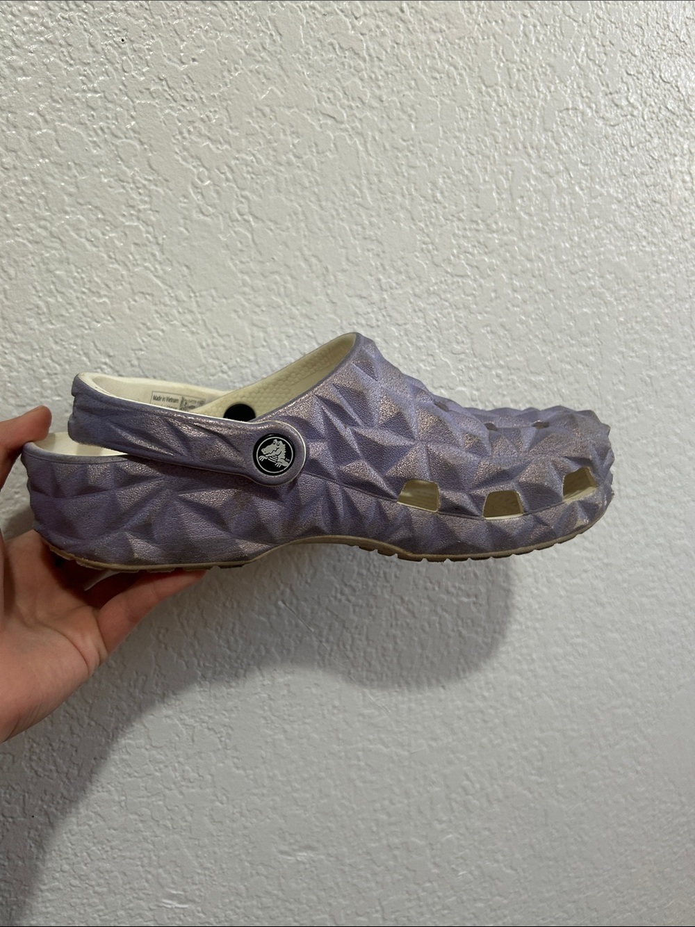 CROCS Shimmery Lavender Geometric Clog